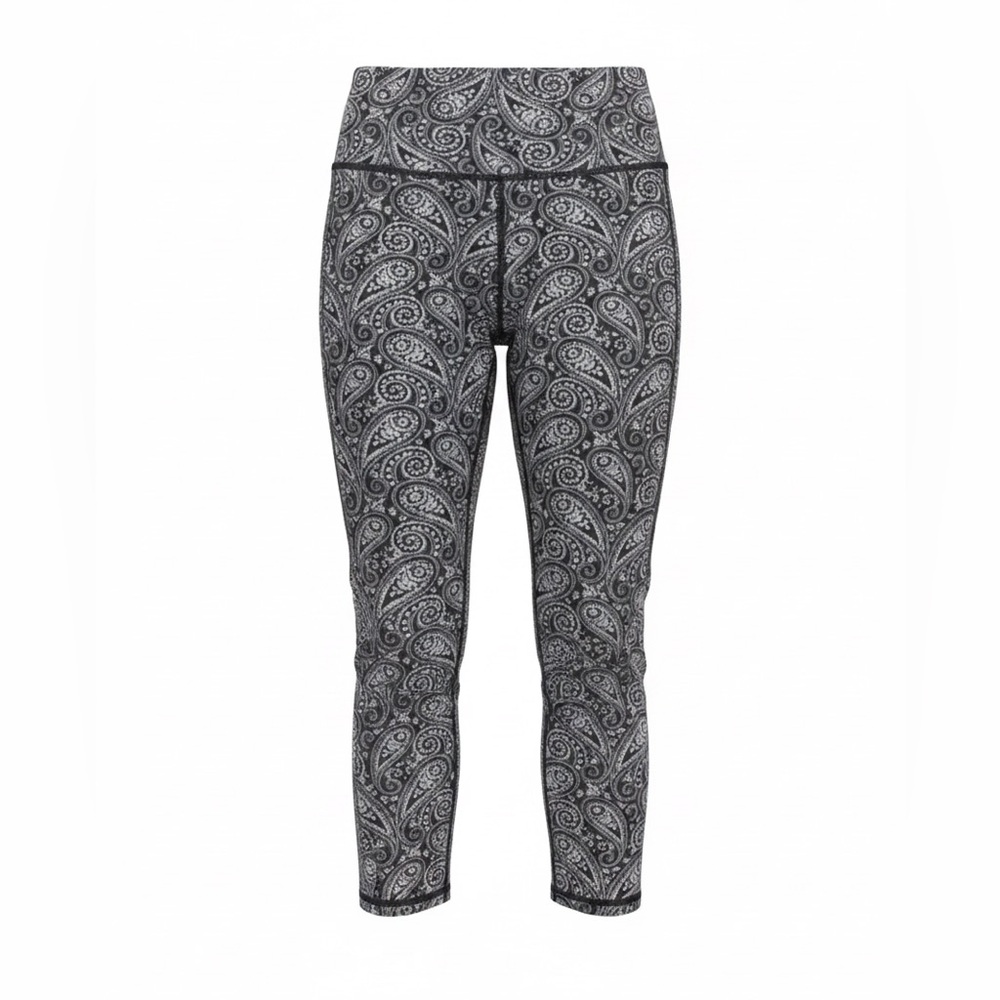 Ruby Ribbon | Women’s Paisley Print Black & White Cropped Leggings | L